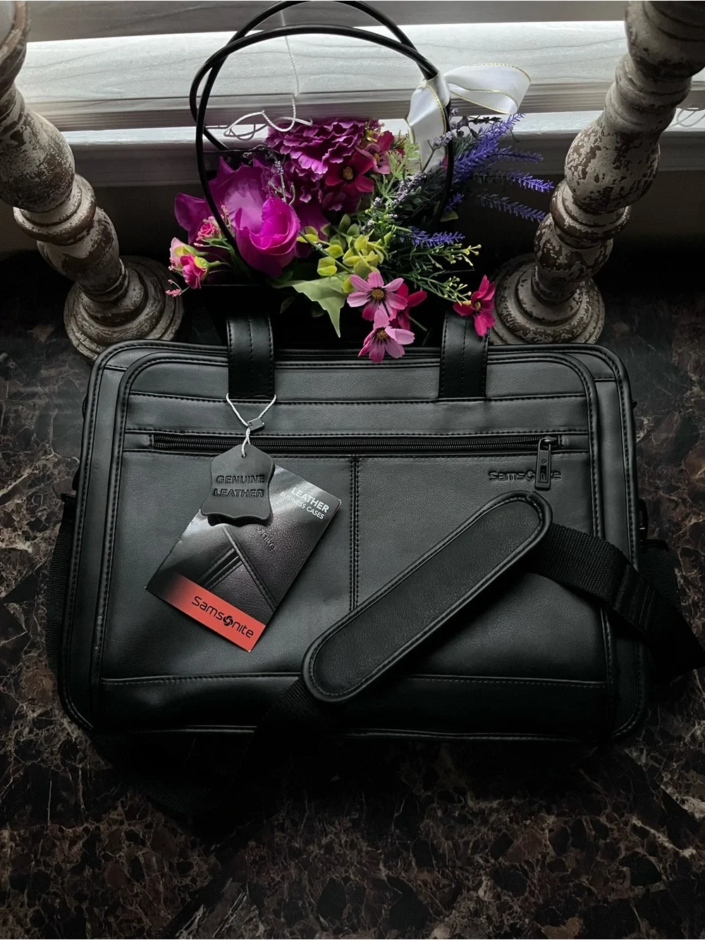 Samsonite Expandable Business/Genuine Leather Case Unisex